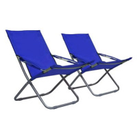 Skládací plážové židle 2 ks textil modré 47902