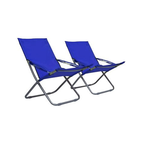 Skládací plážové židle 2 ks textil modré 47902 SHUMEE