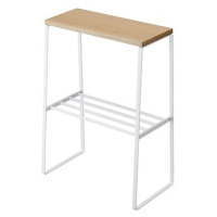 Yamazaki Odkládací stolek Tosca 4382, kov/dřevo, bílý