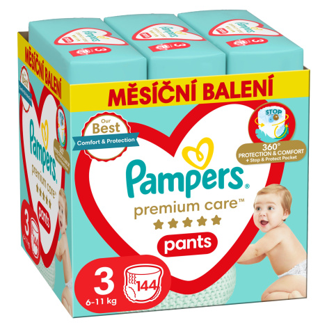 Pampers Premium Care Pants Plenkové kalhotky vel. 3, 6-11 kg, 144 ks