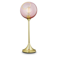 DESIGN BY US Stolní lampa Ballroom, růžová, sklo, foukané do úst, stmívatelná
