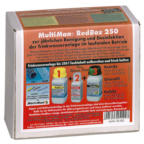 MultiMan Kompletní sada na úpravu vody Red Box 250 250 g Keim Ex, 100 g Chloro Sil,  250 g Kalk 