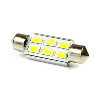 LED auto žárovka 12V LED C5W 6SMD5630  36mm CAN BUS Teplá bílá