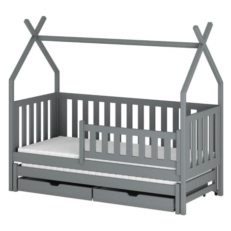 Posteľ Domček Tytus 90x200 grey BAUMAX