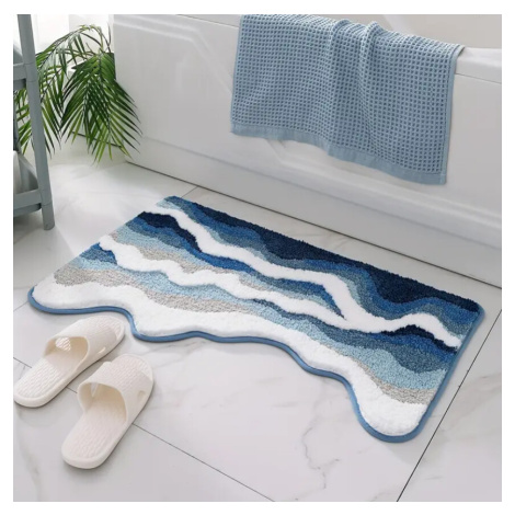 Mujkoberec Original, Koupelnová předložka Mořské vlny, 50x80, modrá, koupelna