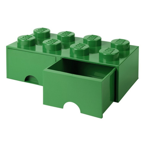 Lego® úložný box 250x502x181 se šuplíky tmavě zelený
