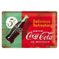 Plechová cedule Coca-Cola - Delicious Refreshing, 30 × 20 cm