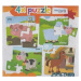 4x puzzle Pig, sheep, cow, horse