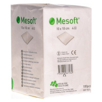 MESOFT 10X10CM, 100 KS, NESTERILNÍ KOMPRESY Z NETKANÉ TEX