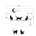 Yokodesign Nástěnná samolepka - stínové obrázky - kočky na laně barva kočky: sv. modrá, barva do