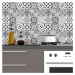 Sada 60 nástěnných samolepek Ambiance Elegant Tiles Shade of Gray, 10 x 10 cm