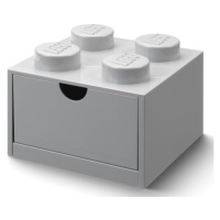 LEGO® stolní box 4 se zásuvkou šedá 158 x 158 x 113 mm