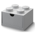 LEGO® stolní box 4 se zásuvkou šedá 158 x 158 x 113 mm