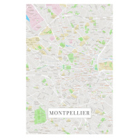 Mapa Montpellier color, (26.7 x 40 cm)