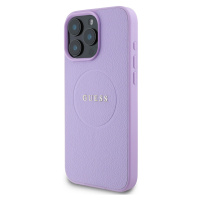 Zadní kryt Guess PU Grained Classic Logo MagSafe pro Apple iPhone 16 Pro Max, fialová