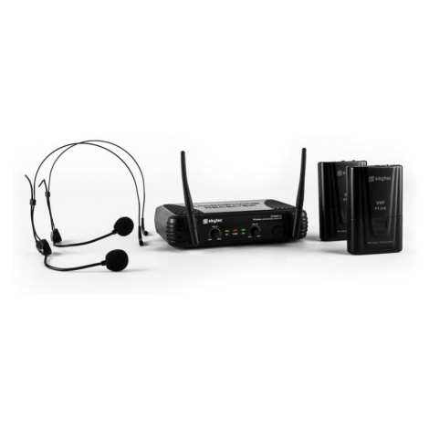 Skytec STWM712H, mikro VHF set bezdrátových mikrofonů, 2 x headset/náhlavní souprava