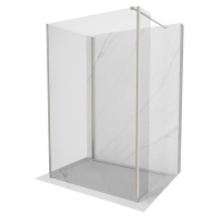 MEXEN/S Kioto Sprchová zástěna WALK-IN 90 x 90 x 30 cm, transparent, nikl kartáčovaná 800-090-09