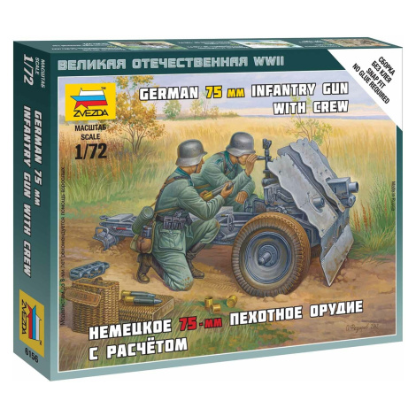 Wargames (WWII) figurky 6156 - German 75mm Infantry Gun (1:72) Zvezda