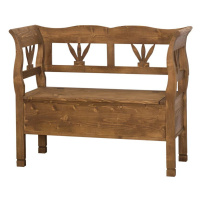 Dřevěná lavice s úložným prostorem honey - vosk - p001