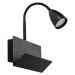 Rabalux Rabalux 71089 - Nástěnná lampa s poličkou TACITO 1xGU10/25W/230V černá