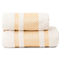 Bavlněný froté ručník s bordurou LIONEL 50x90 cm, krémová/zlatá, 450 gr Mybesthome