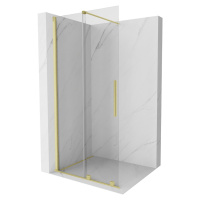 MEXEN/S Velar posuvné sprchové dveře Walk-in 75 cm, transparent, zlatá kartáčovaná 871-075-000-0