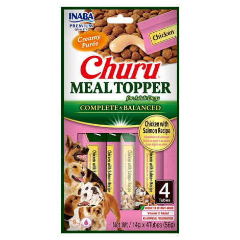 INABA Churu Dog Meal Topper kuře a losos 4x14g