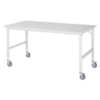 RAU Pojízdný pracovní stůl, podstavec 60 x 30 mm, š x h desky 2000 x 1000 mm, melaminová deska
