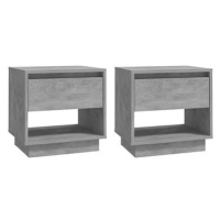 SHUMEE Noční stolky 2 ks betonově šedé 45 × 34 × 44 cm dřevotříska, 809521