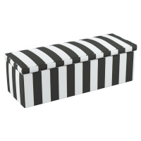 Dekoria Čalouněná skříň, pruhy černo-bílé, 90 x 40 x 40 cm, Vintage 70's, 137-53
