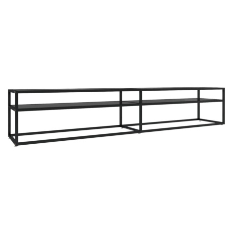 vidaXL TV stolek černý 220 x 40 x 40,5 cm tvrzené sklo