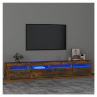 vidaXL TV skříňka s LED osvětlením kouřový dub 240x35x40 cm