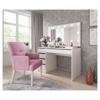 Toaletní stolek Ada Barva korpusu: Bílá, Varianty: Komplet stůl a zrcadlo