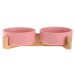 Vsepropejska Tella dvojitá keramická miska pro psa či kočku Barva: Růžová, Rozměr (cm): 12