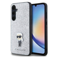 Pouzdro Karl Lagerfeld Fixed Glitter Pro Na Samsung Galaxy A55 Srebne