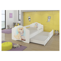 Dětská postel s obrázky - čelo Casimo II bar Rozměr: 160 x 80 cm, Obrázek: Pejsek a Kočička