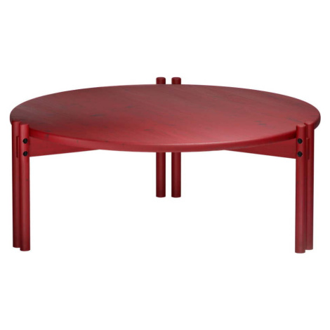 Červený kulatý konferenční stolek z borovicového dřeva ø 80 cm Sticks – Karup Design
