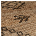 Flair Rugs koberce Kusový koberec Printed Jute Rowen Natural/Black - 80x150 cm