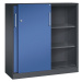 C+P Skříň s posuvnými dveřmi ASISTO, výška 1292 mm, šířka 1200 mm, černošedá/enciánová modrá