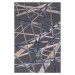 Tmavě modrý vlněný koberec 100x180 cm Sticks – Agnella