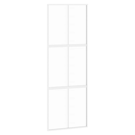 vidaXL Posuvné dveře bílé 76 x 205 cm tvrzené sklo a hliník