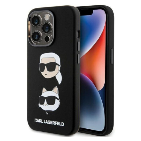 Karl Lagerfeld Silikonové pouzdro Karl&Choupette Head pro iPhone 15 Pro - černé