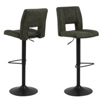 Dkton Designová barová židle Almonzo olivově zelená