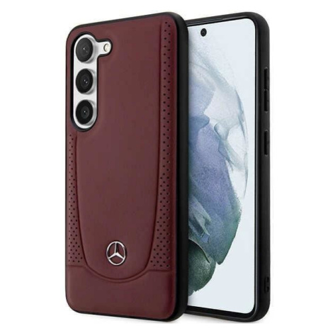 Mercedes MEHCS23MARMRE hard silikonové pouzdro Samsung Galaxy S23 PLUS 5G red Leather Urban Beng