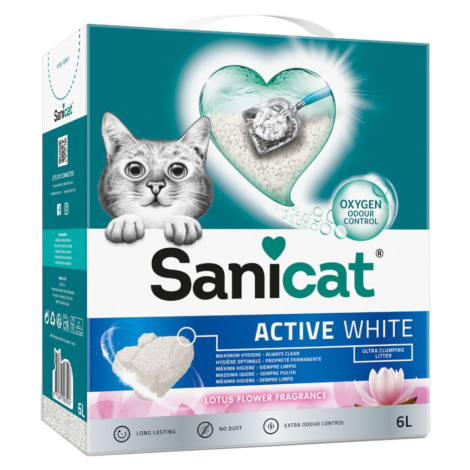 Sanicat Active White Lotus Flower stelivo pro kočky - 3 x 6 l