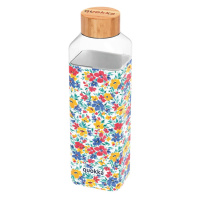 QUOKKA - Storm, Skleněná láhev se silikonovým povrchem DITSY FLORAL, 700ml, 40026