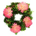 DOMMIO Dušičkový věneček s růžovými chryzantémami, 20 cm