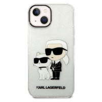 Pouzdro Karl Lagerfeld IML Glitter Karl and Choupette NFT iPhone 14 Plus čiré