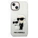 Pouzdro Karl Lagerfeld IML Glitter Karl and Choupette NFT iPhone 14 Plus čiré