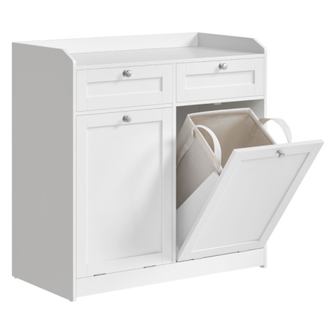 Koupelnová skříňka s koši na prádlo, bílá, 80×78×40 cm VASAGLE